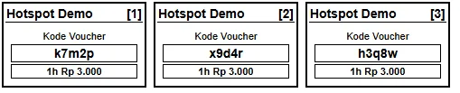 Pratinjau cetak voucher ukuran kecil