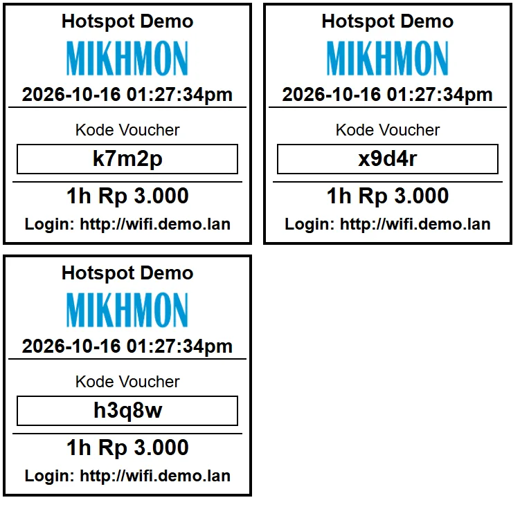 Pratinjau cetak voucher untuk printer thermal